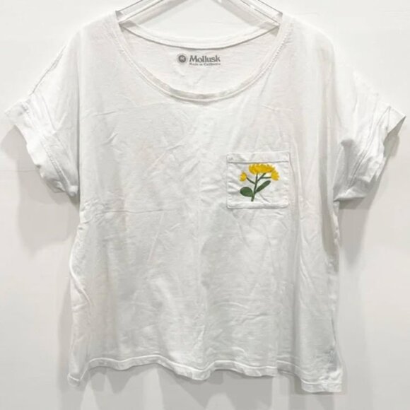 Mollusk California Cotton Floral Pocket Graphic Tee Women's Size Medium - Picture 1 of 7